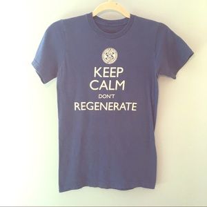 Dr Who Keep Calm, Don’t Regenerate blue T-shirt